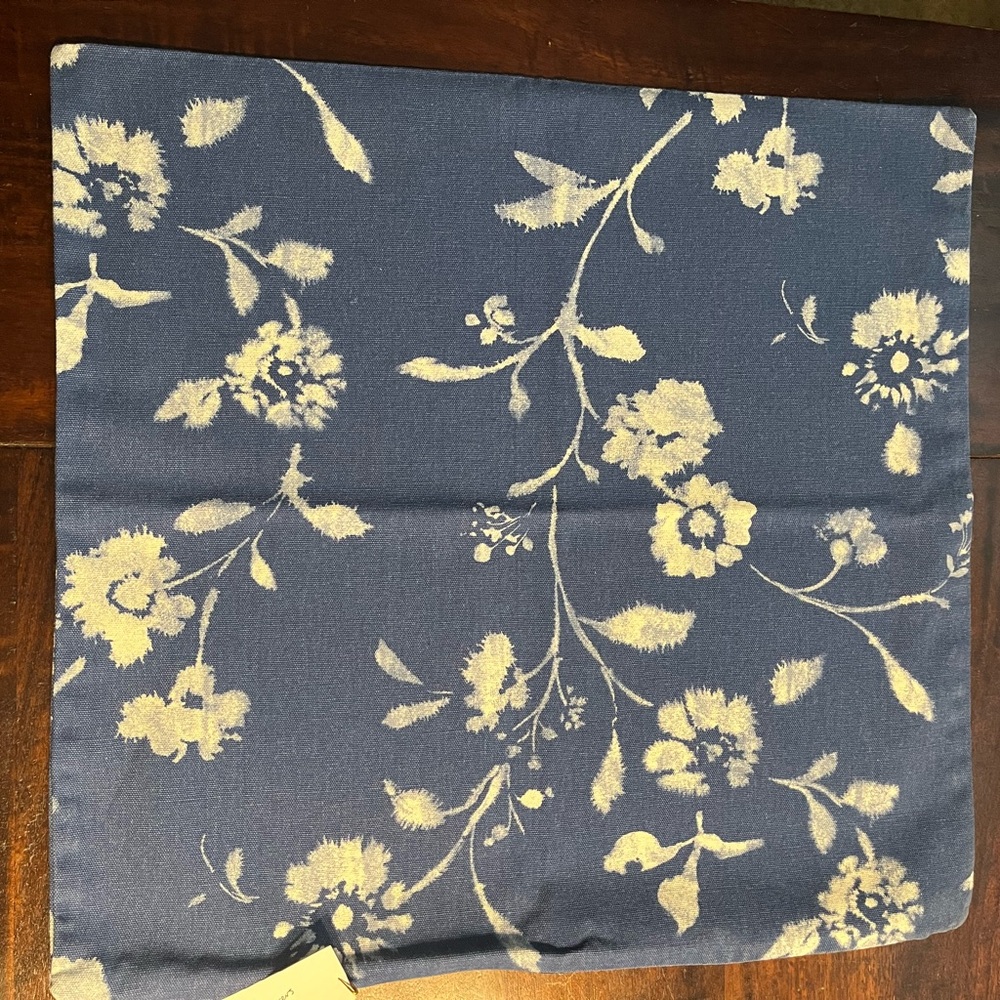 Floral Blue and White Fabric Pillow Covers